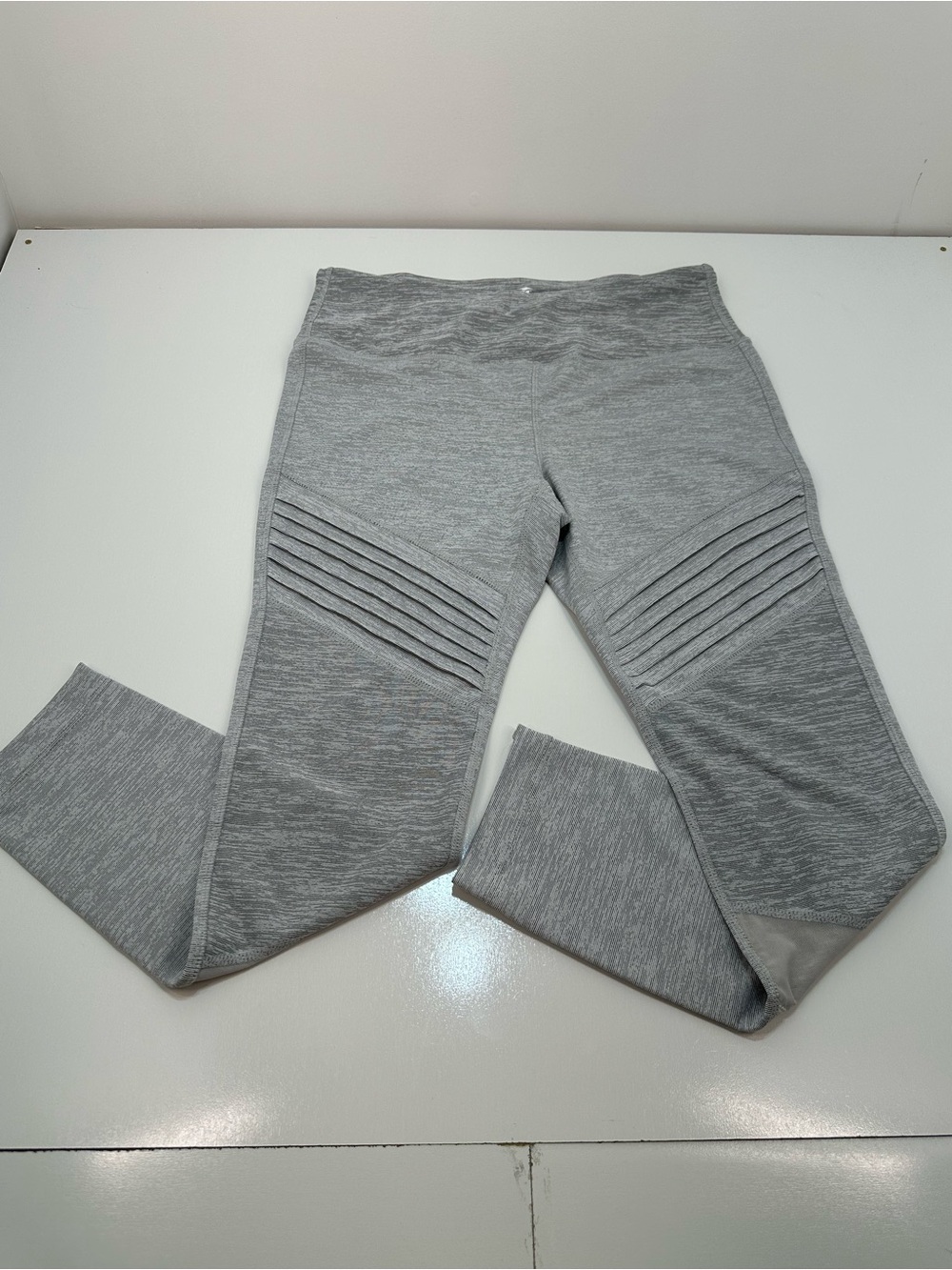 Avia Legging Yoga Pant Women M Space Dye Gray White Crop Length D150